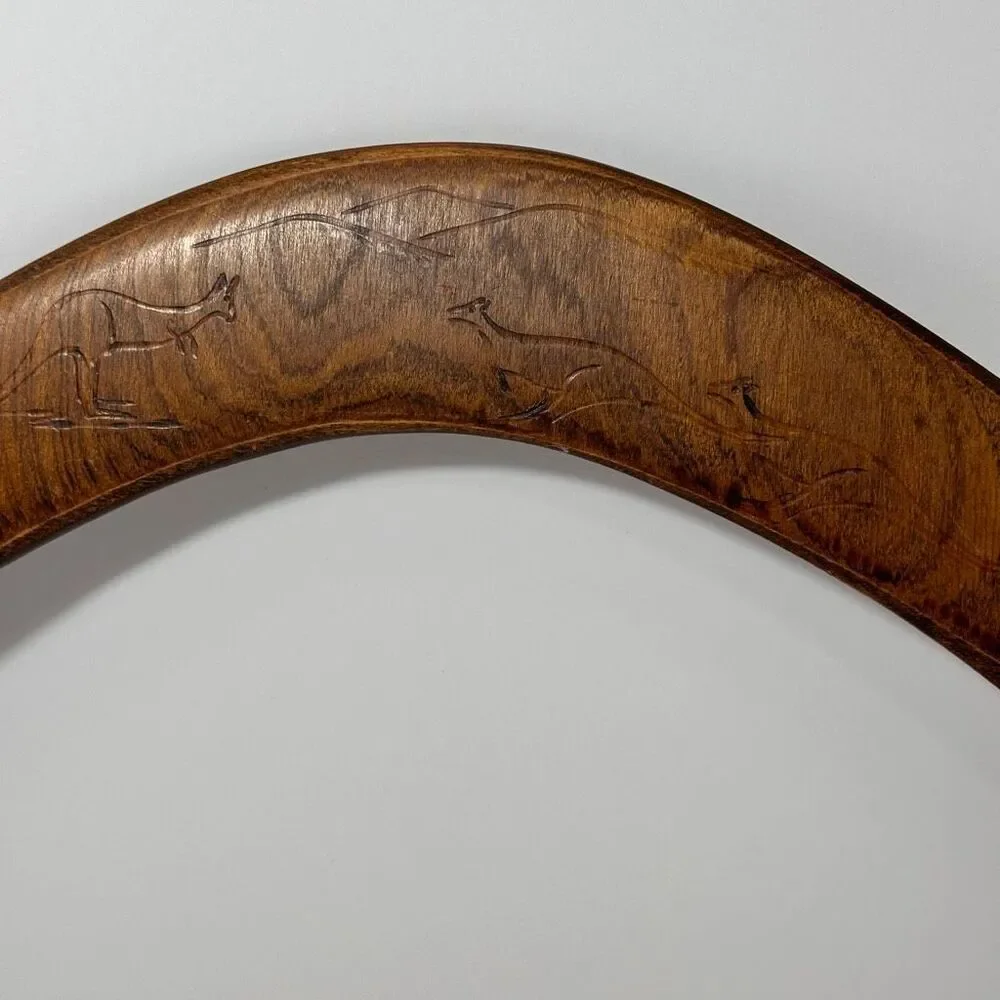 Vintage Wooden Australian Returning Boomerang by Stephen Silady